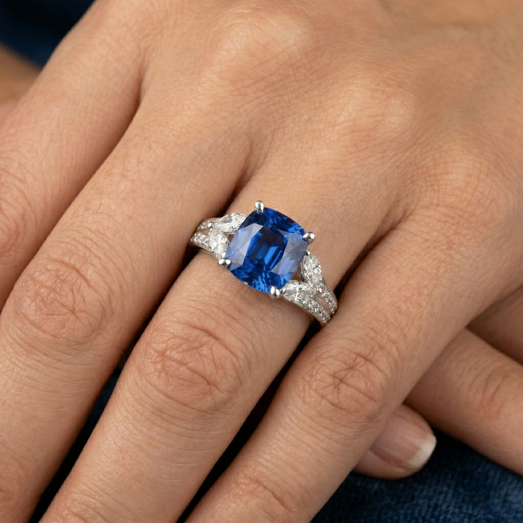 naturel marquise diamant 5.10carats bague avec accents diamants