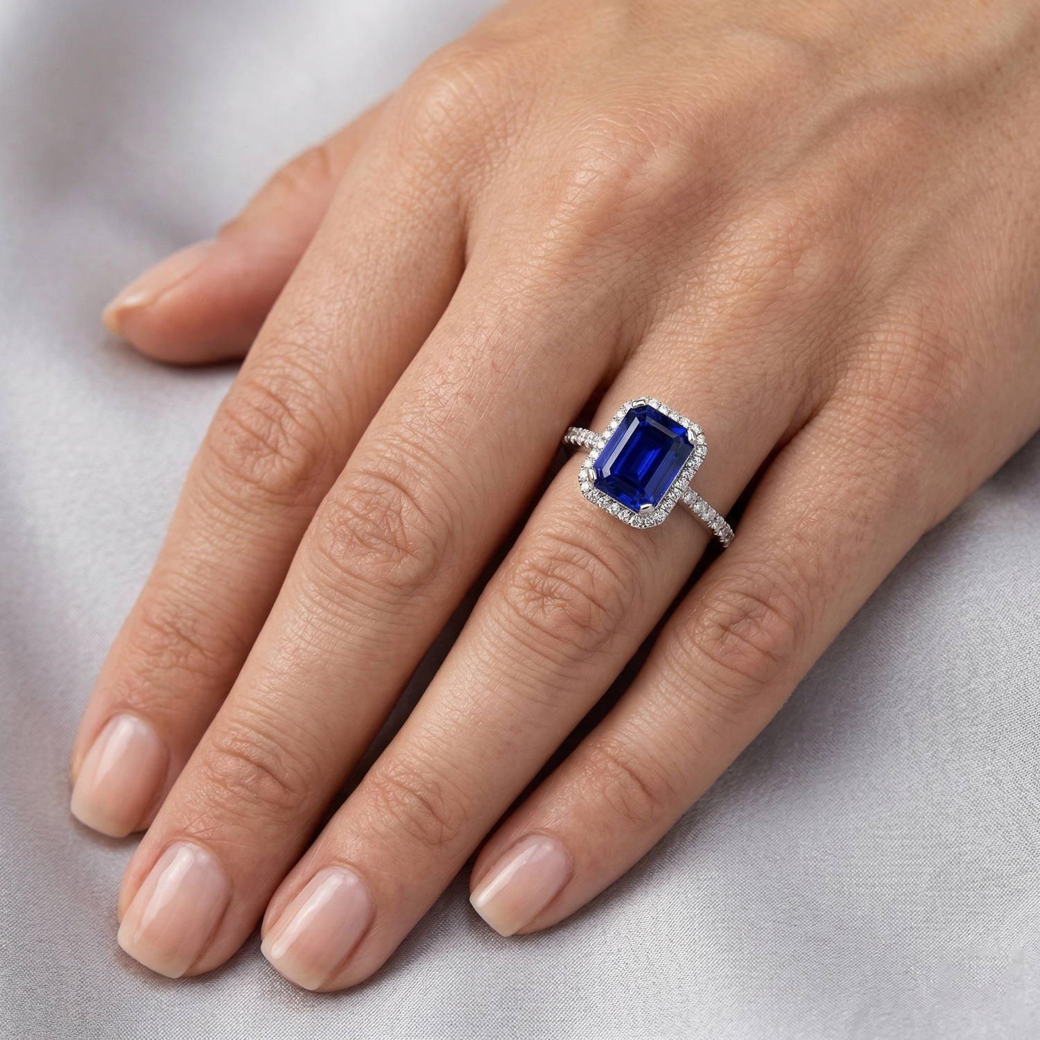 naturel diamant 3.50carats bague avec accents diamants