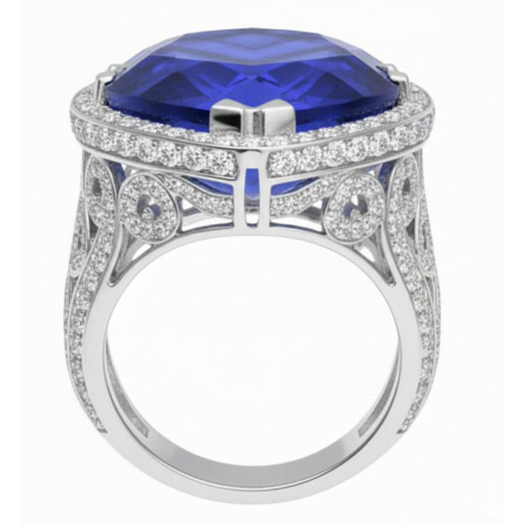 naturel round diamant 7.01carats bague détail rapproché
