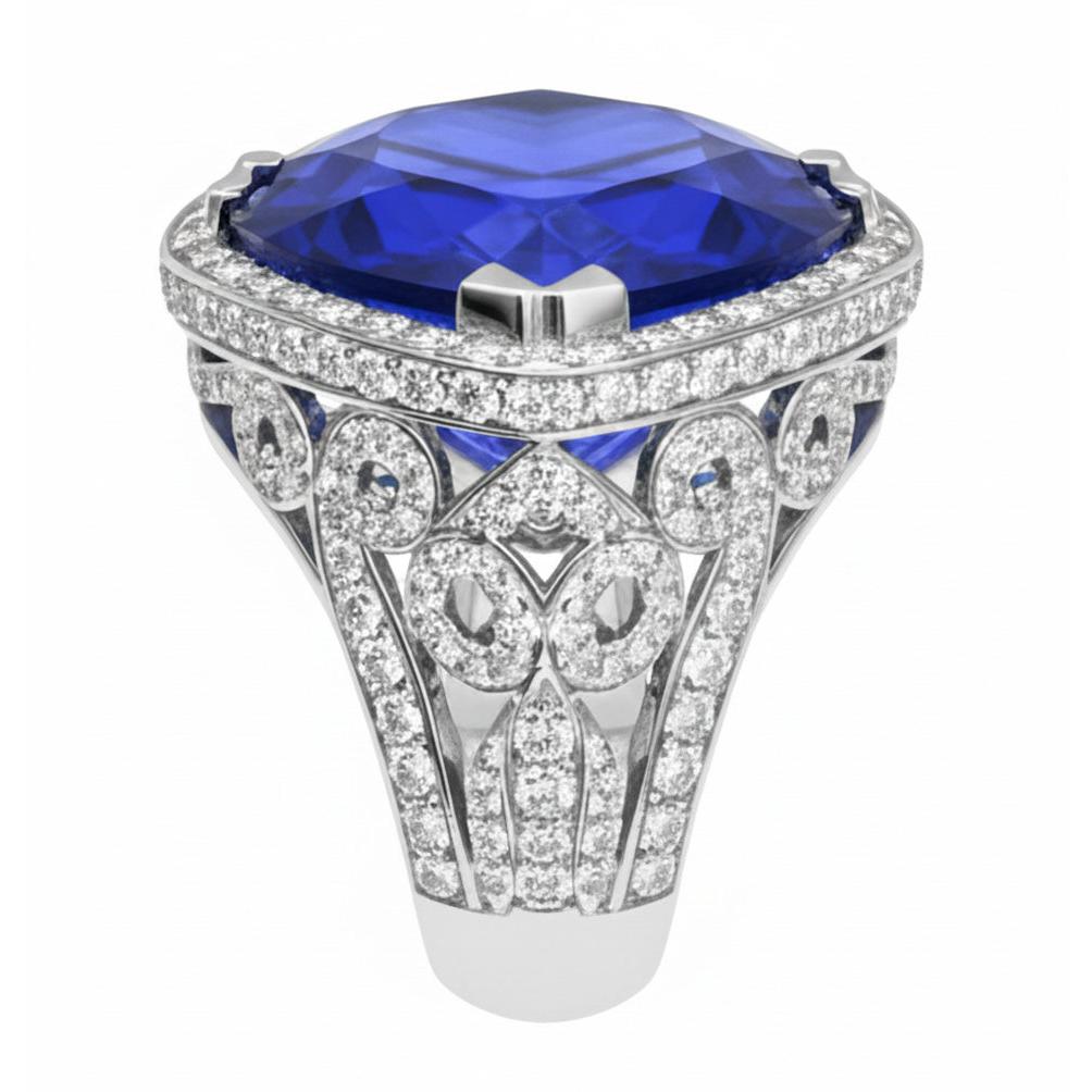 naturel round diamant 7.01carats bague vue de dessus