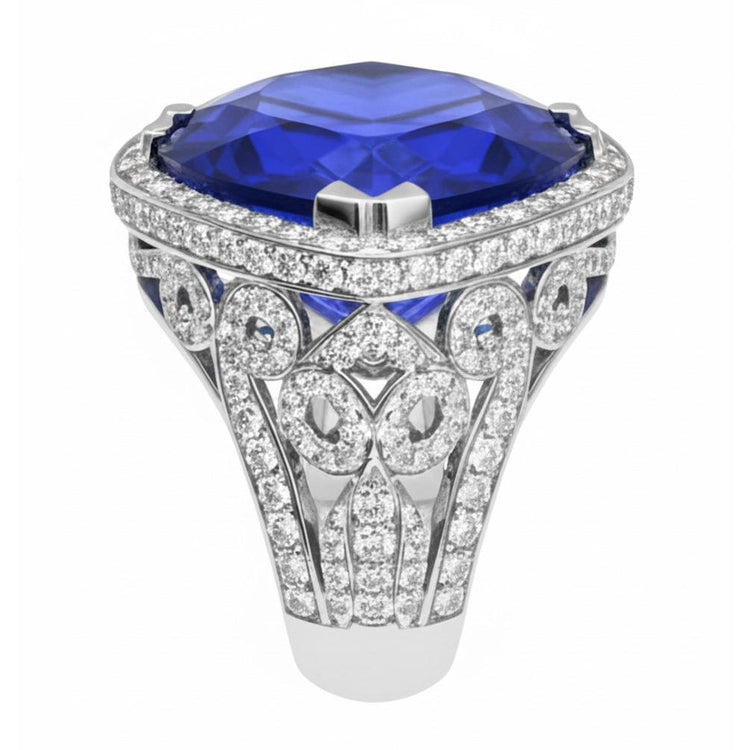 naturel round diamant 7.01carats bague vue de dessus