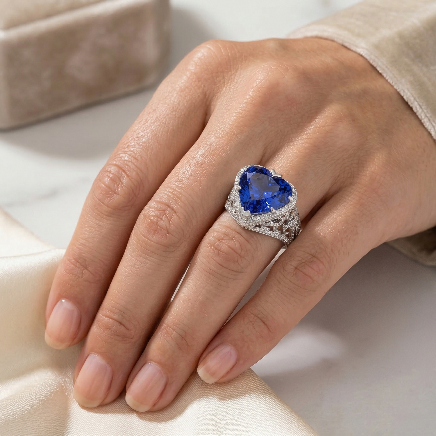 naturel round diamant 7.01carats bague vue de profil