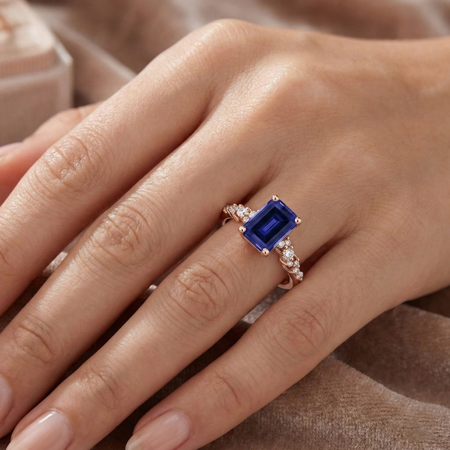 naturel diamant 3.50carats bague avec accents diamants