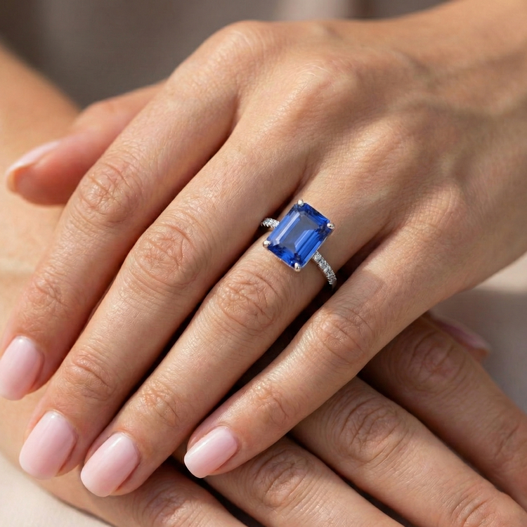 naturel diamant 5carats bague avec accents diamants