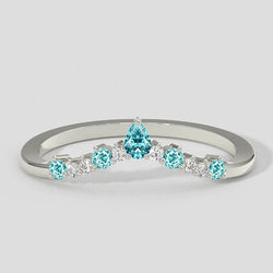 Bague Wishbone avec tourmaline Paraiba et diamants