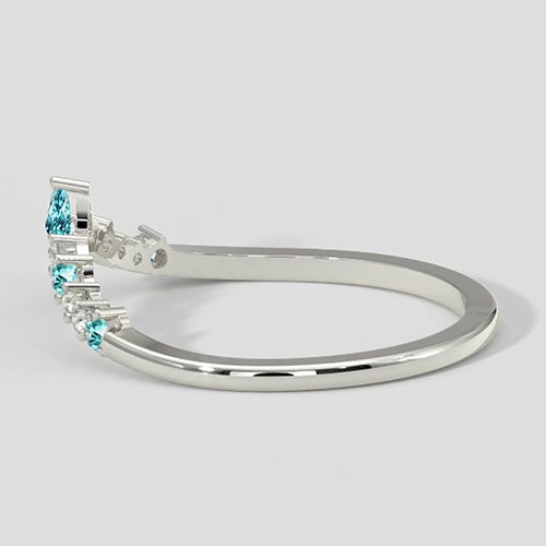 Bague Wishbone avec tourmaline Paraiba et diamants