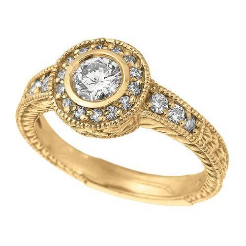 Bague Anniversaire De Luxe En Biseau à 0,80 Carats De Réel Diamants Bijoux à 14K D'Or Jaune