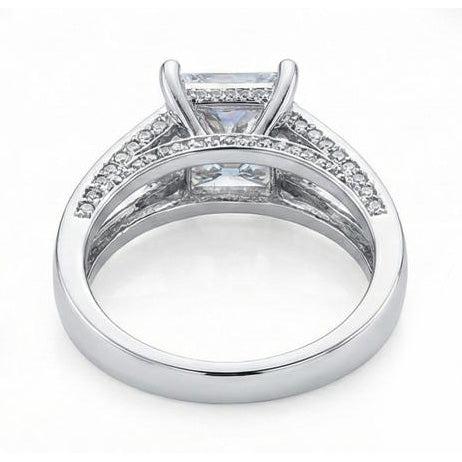 Bague Anniversaire De Luxe En Or Blancà 3,51 Carats De Diamants Princesses