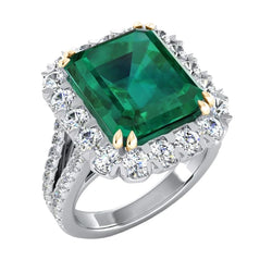 Bague Diamant émeraude Vert