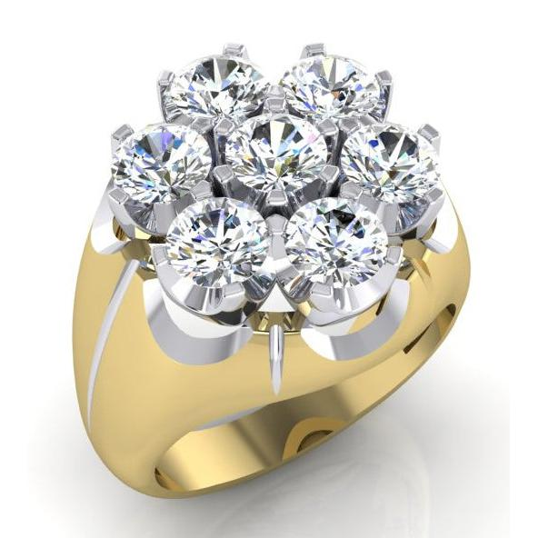 Bague Hommes en Grappe Diamant Bijoux Bicolores Cultivés En Laboratoire Pour Hommes