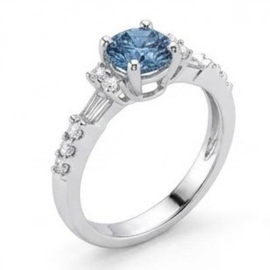 naturel round diamant 1carats bague angle de côté