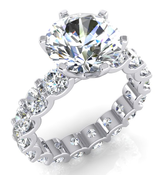 Bague en Diamant Extrait De Terre Naturelle Style Éternité Tige