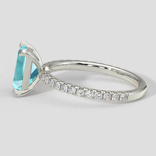 Bague style émeraude en tourmaline Paraiba de 1,50 ct