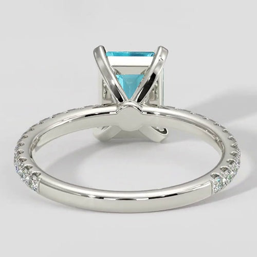 Bague style émeraude en tourmaline Paraiba de 1,50 ct