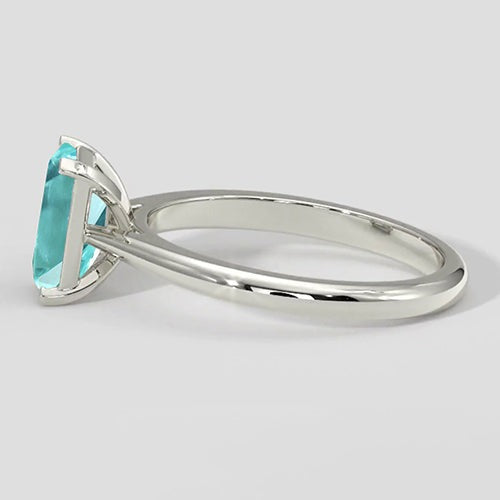 Bague classique Paraiba taille émeraude 2 carats