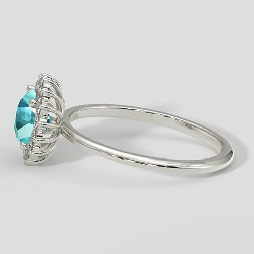 Bague cocktail style fleur de Paraiba