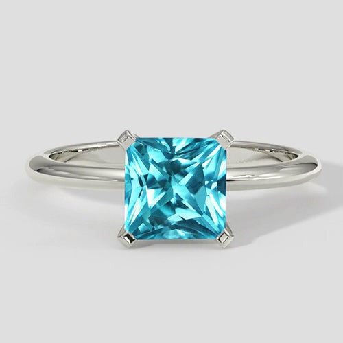 Bague coussin bleue Paraiba 2,1 carats