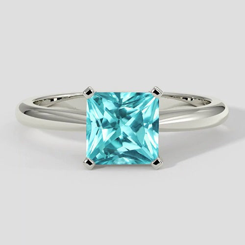 Bague coussin vibrante en paraïba de 1,75 carat