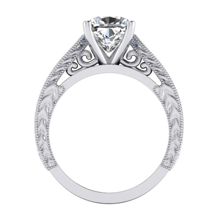 Bague de Fiançailles Coussin en Or Blanc, Bijou Pour Femme, Diamant Véritable