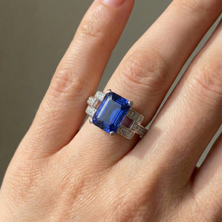 naturel diamant 4carats bague avec accents diamants