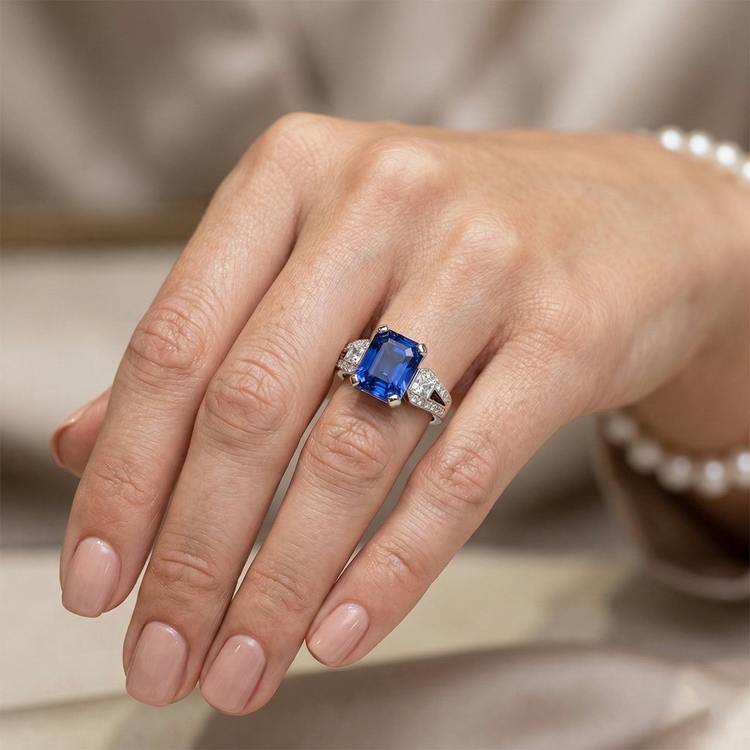 Bague de Fiançailles En Pierres Précieuses Du Sri Lanka