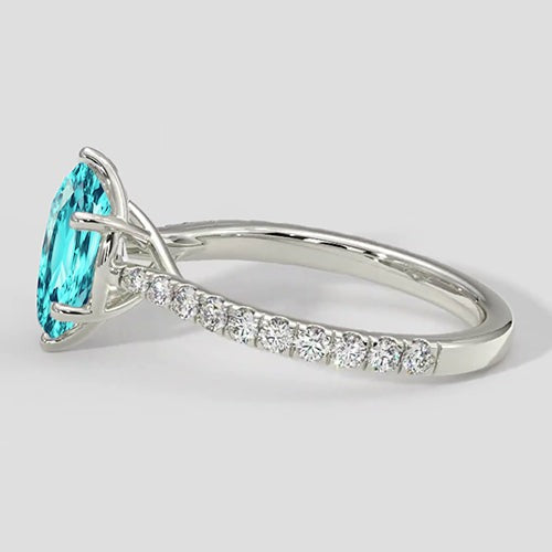 Bague de fiançailles 6 griffes Paraiba