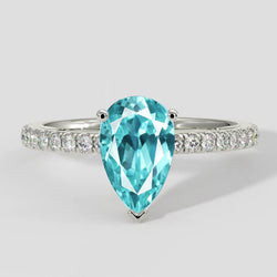 Bague de fiançailles en tourmaline Paraiba de 2 carats