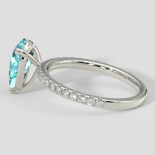 Bague de fiançailles en tourmaline Paraiba de 2 carats