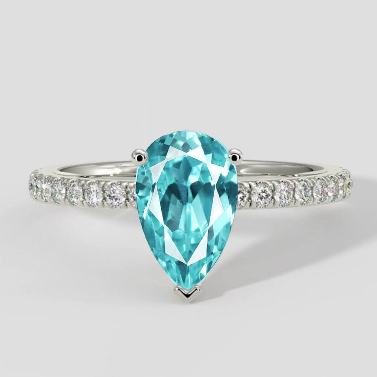 Bague de fiançailles en tourmaline Paraiba de 2 carats