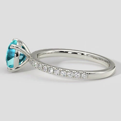 Bague de fiançailles en véritable tourmaline Paraiba