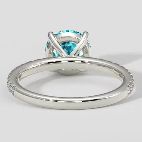 Bague de fiançailles en véritable tourmaline Paraiba