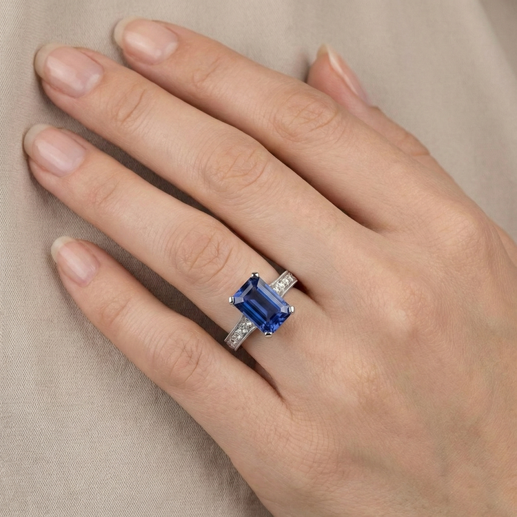 naturel diamant 3.50carats bague avec accents diamants