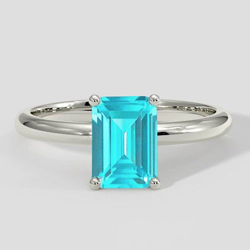 Bague de fiançailles solitaire Paraiba 1 carat