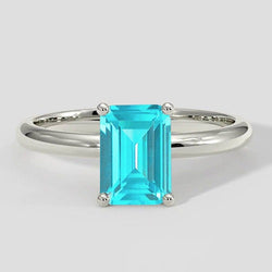 Bague de fiançailles solitaire Paraiba 1 carat