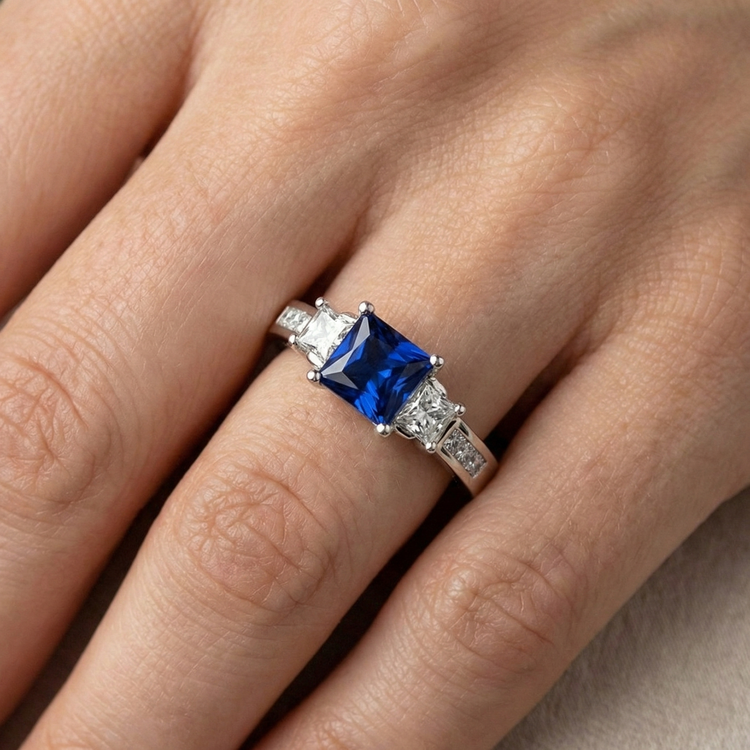 naturel diamant 2.85carats bague avec accents diamants
