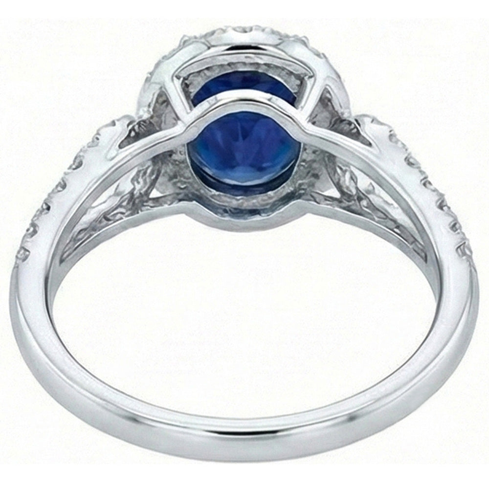 naturel oval diamant 5carats bague sur blanc
