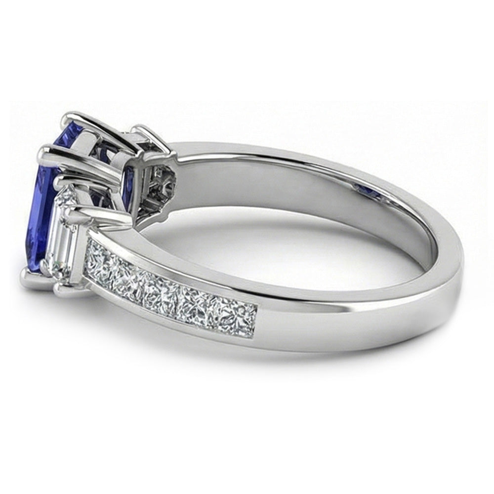 naturel princess saphir 3carats bague vue de dessus