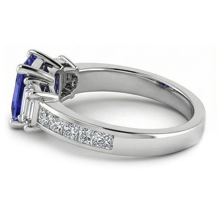 naturel princess saphir 3carats bague vue de dessus