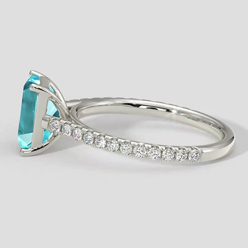 Bague élégante en Paraiba taille émeraude