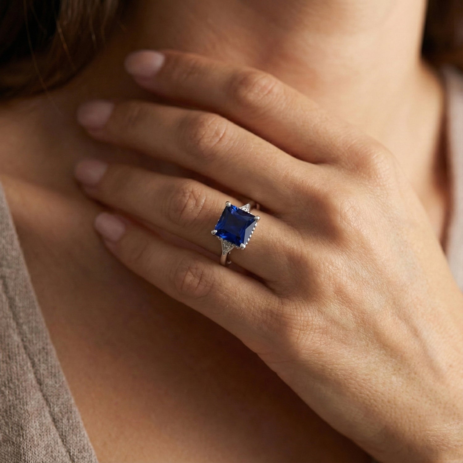 naturel diamant 5.25carats bague avec accents diamants