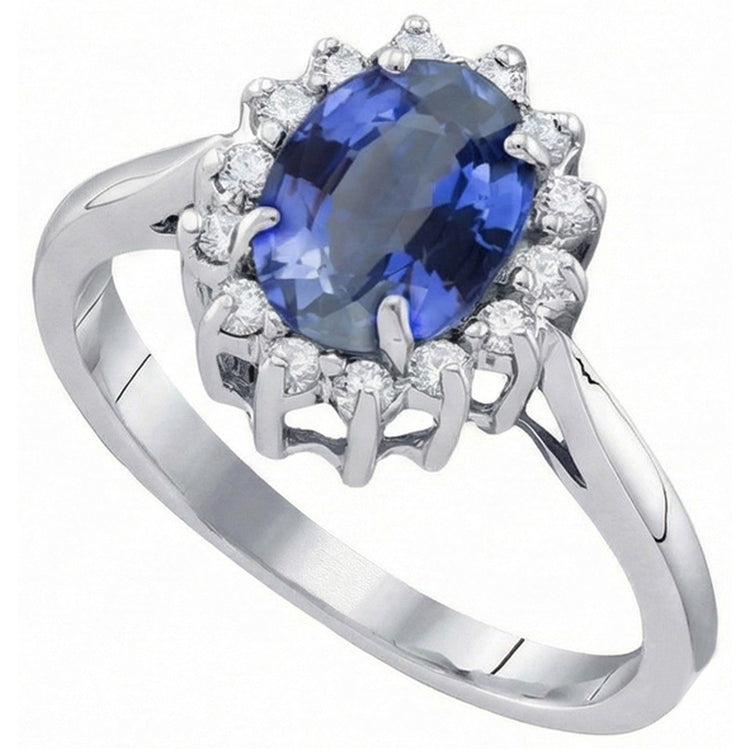 Bague en saphir bleu de Ceylan. bijoux en diamant de 4.70 carats