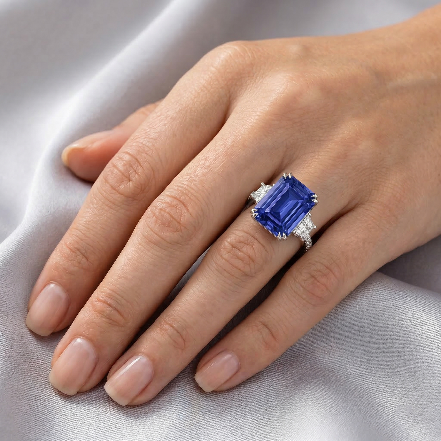 naturel diamant 11.50carats bague avec accents diamants