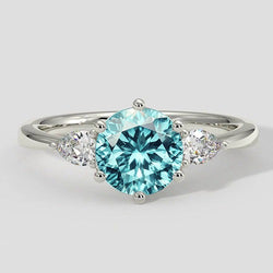 Bague en tourmaline Paraiba bleu électrique et diamant