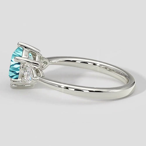 Bague en tourmaline Paraiba bleu électrique et diamant
