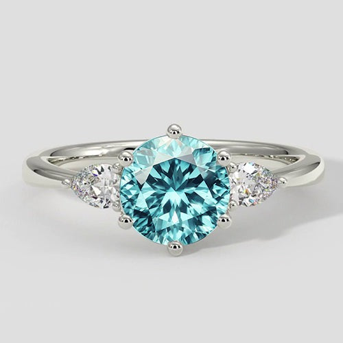 Bague en tourmaline Paraiba bleu électrique et diamant