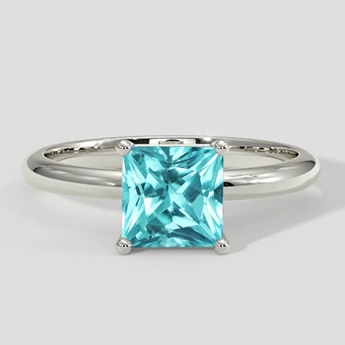 Bague en tourmaline Paraiba coussin de 1,25 ct