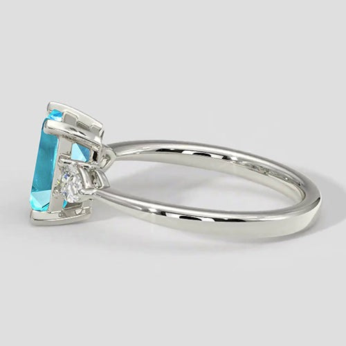 Bague moderne en tourmaline Paraiba taille émeraude