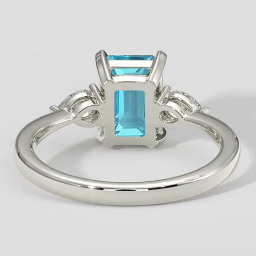 Bague moderne en tourmaline Paraiba taille émeraude