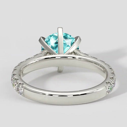 Bague pavée en or blanc Paraiba