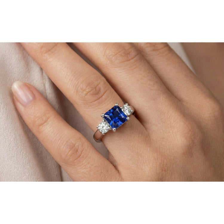 naturel round saphir 1.25carats bague détail anneau